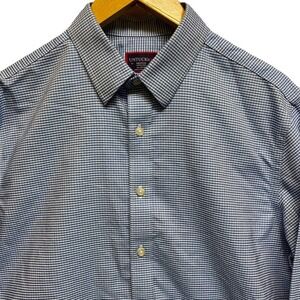 Men's UNTUCKit Dress Shirt Size Medium Checkered Long Sleeve, Wrinkle-Free
